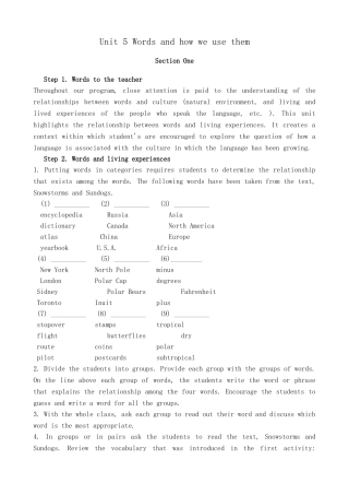 冀教版高中英语必修5Unit5 Words and how we use them