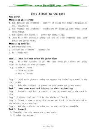 牛津版英语必修3 Unit 3 Back to the past--Word Power