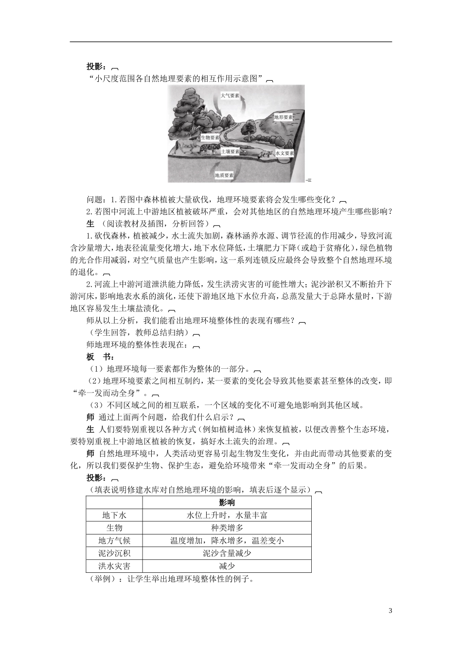 陕西省西安市第六十六中学高中地理 3.2自然地理环境的整体性教案_第3页