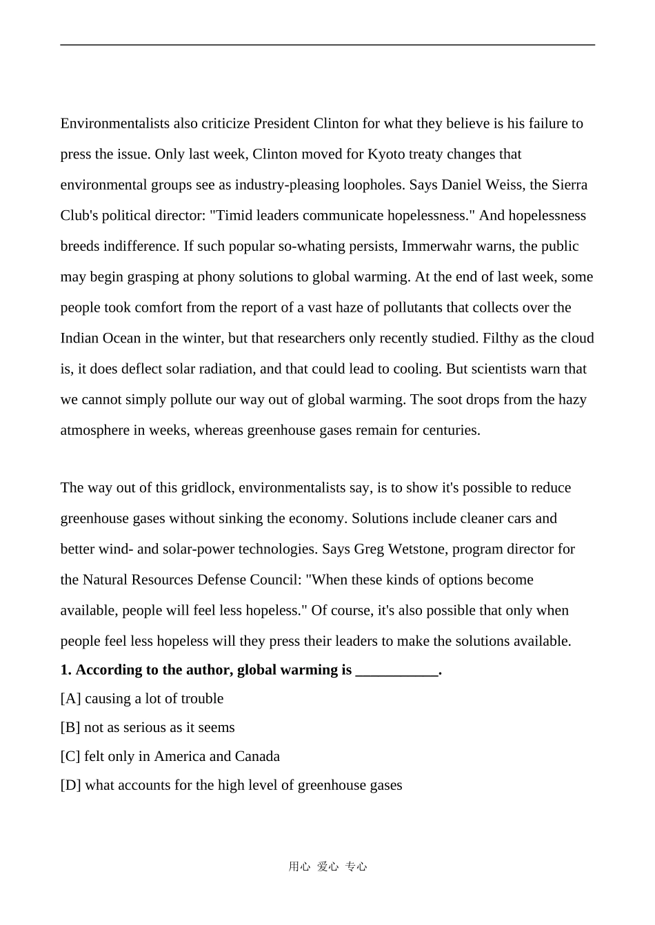 高中英语Unit4 Global warming文章 As the world heats up 1人教版选修六_第2页