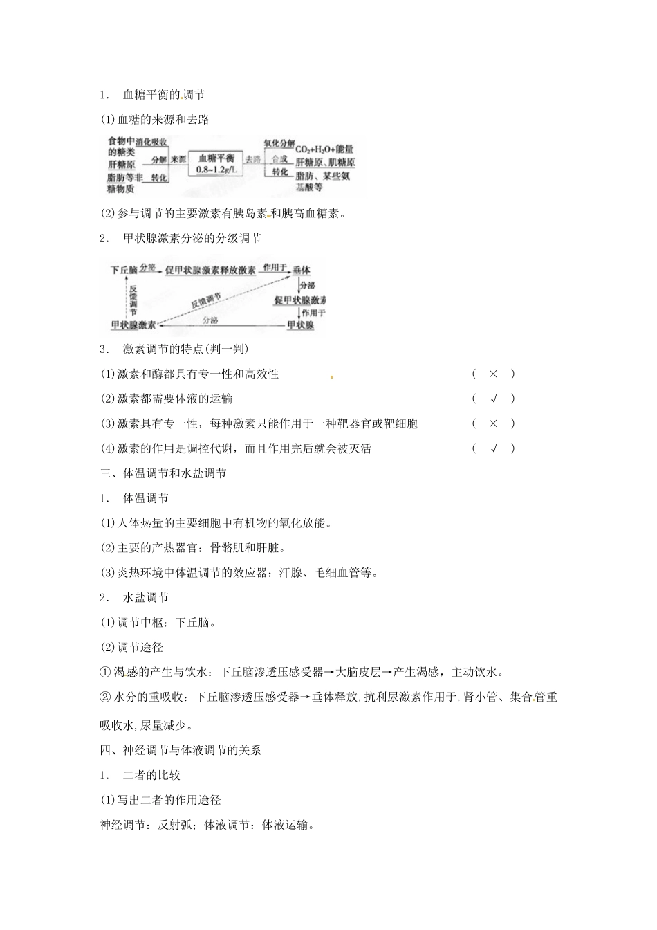 重庆市万州分水中学高考生物 第2章《生物和人体生命活动的调节》复习考点三 设计与评价与腺体相关的实验 新人教版必修3_第2页