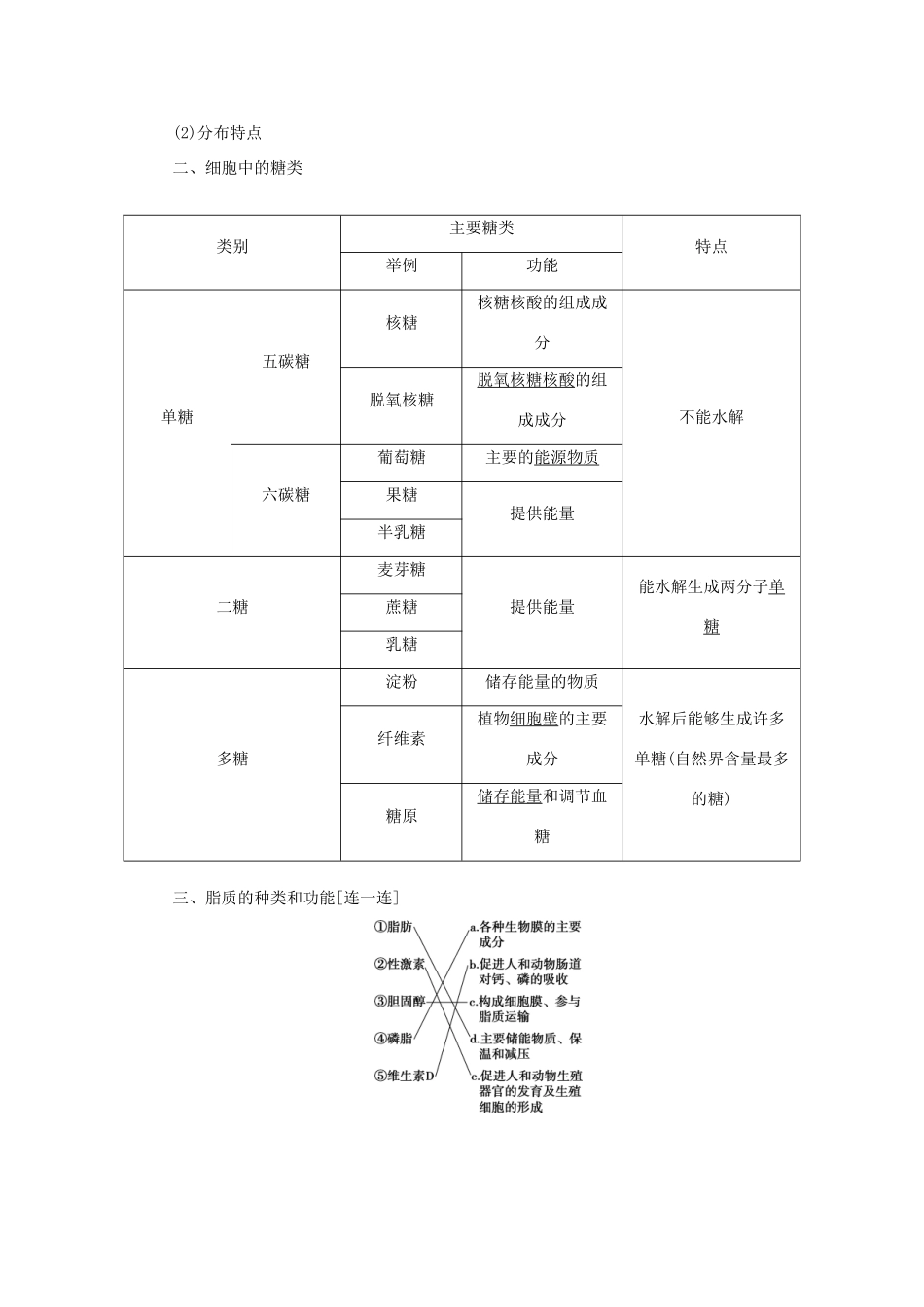 优化方案高考生物大一轮复习 第一单元 细胞及分子组成 第4讲 遗传信息的携带者-核酸细胞中的糖类和脂质讲义-人教版高三全册生物教案_第2页