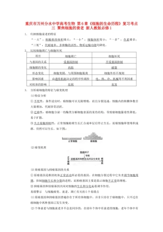 重庆市万州分水中学高考生物 第6章《细胞的生命历程》复习考点三 聚焦细胞的衰老 新人教版必修1
