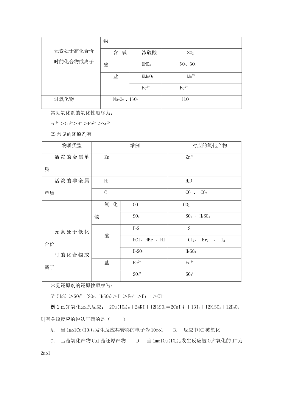 高考化学大串讲 专题06 氧化还原反应教案-人教版高三全册化学教案_第2页