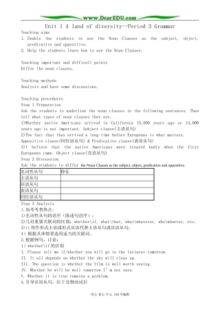 高中英语Unit 1 A land of diversity--Period 3