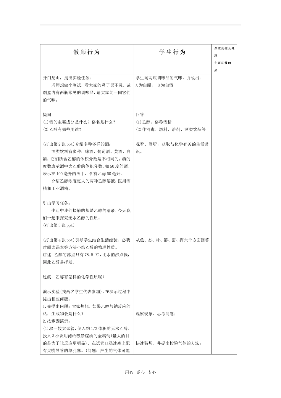 高一化学 3.3.1《乙醇》精品教案 新人教版必修2_第2页