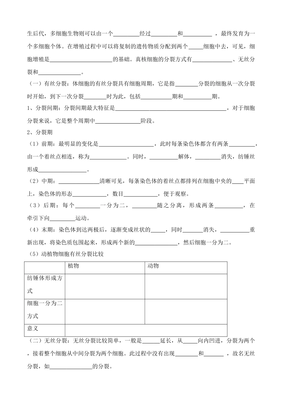 中图版高中生物必修1细胞增殖_第2页