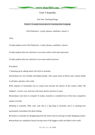 高中英语Unit 3 Australia--Learning about Language