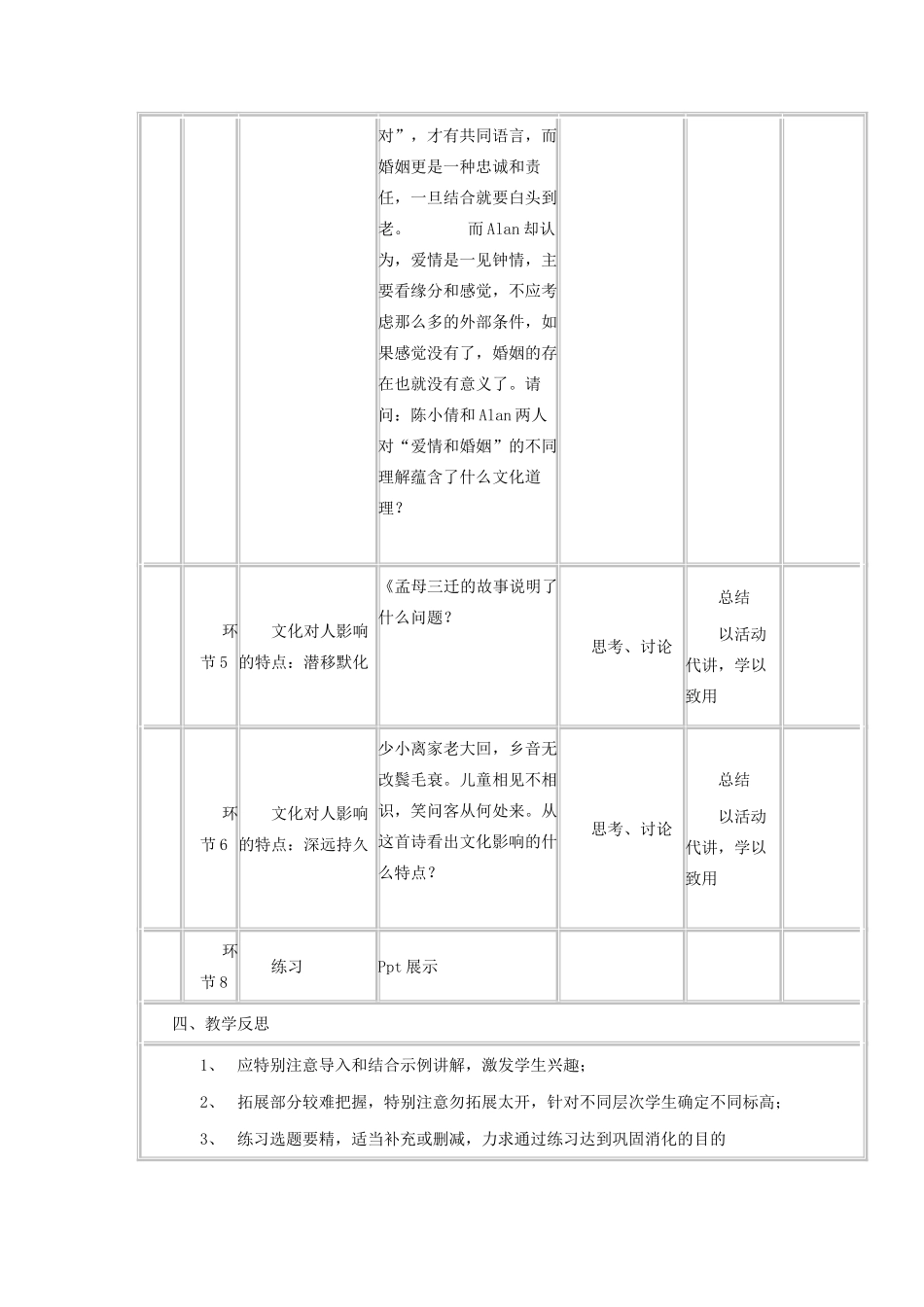 高中政治上学期第二周《感受文化影响》教学设计-人教版高中全册政治教案_第3页