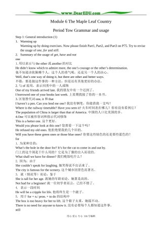 高中英语必修10Module 6 The Maple Leaf Country-Grammar and Usage