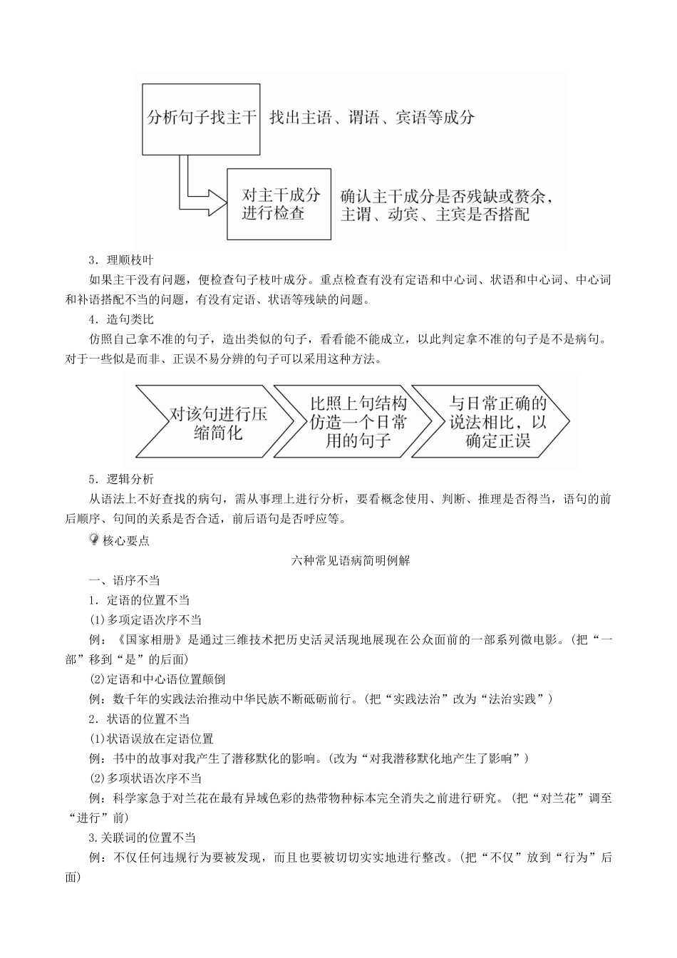 高三语文二轮复习 第一部分 语言文字运用 专题二 辨析病句讲义-人教版高三全册语文教案_第3页