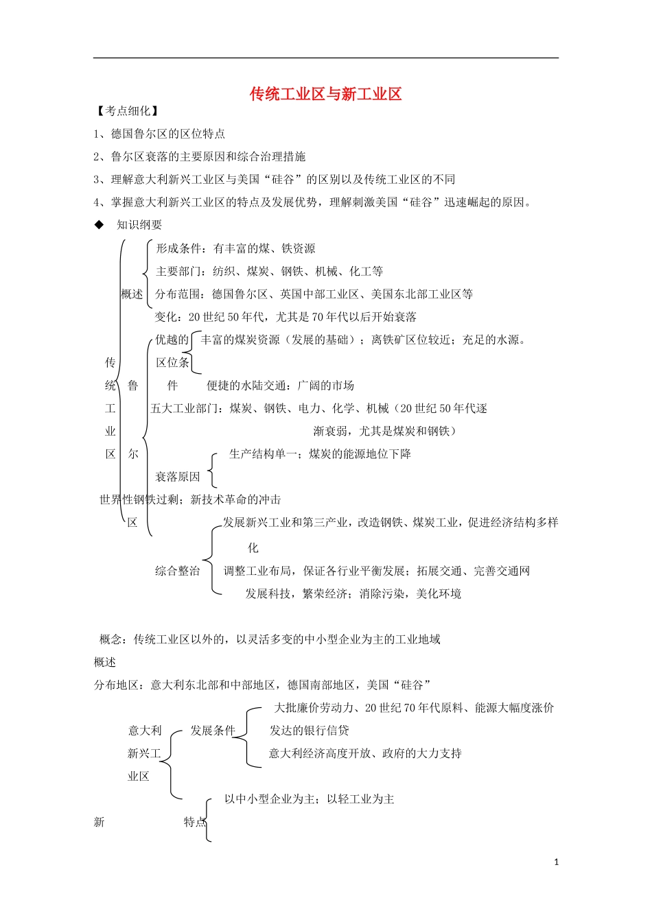 内蒙古赤峰二中高中地理 第四章第三节传统工业区与新工业区教案1 新人教版必修2_第1页