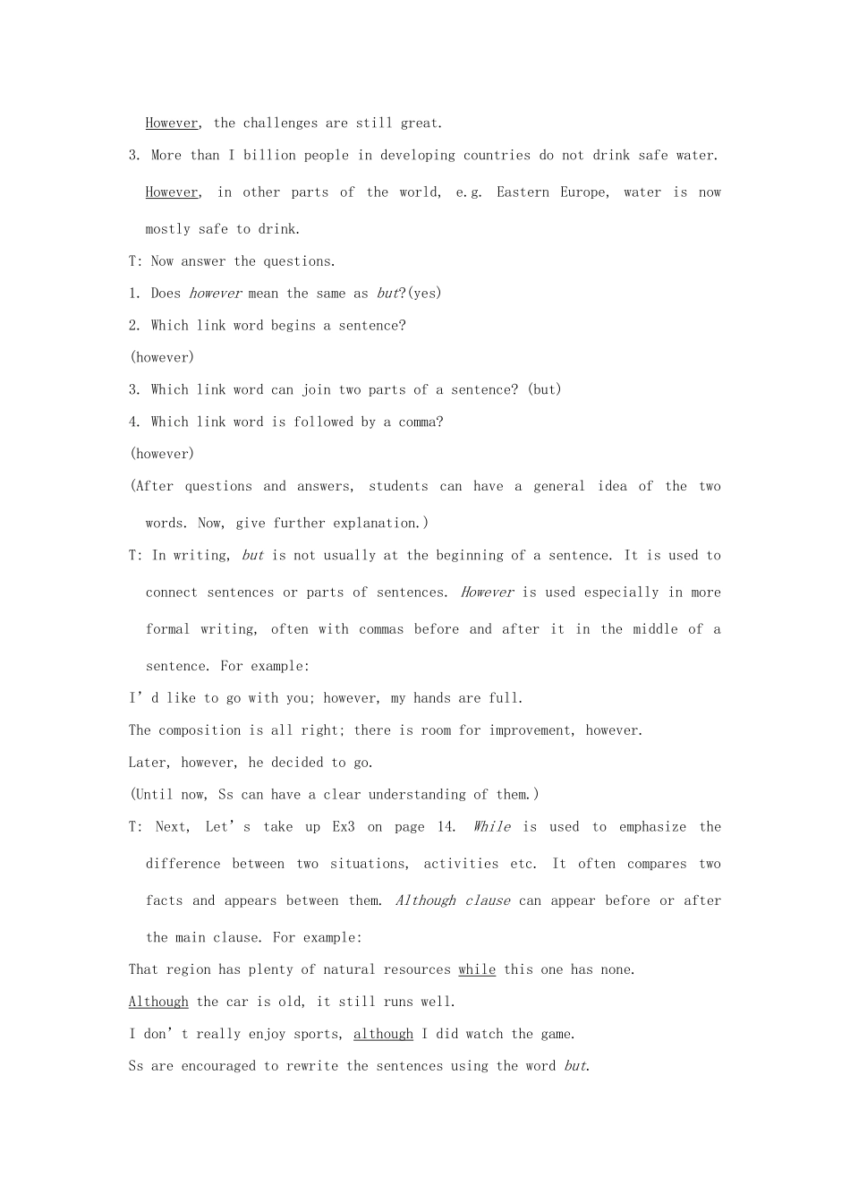 高中英语下学期第6周 Module2 The Fourth Period Grammar教学设计-人教版高中全册英语教案_第3页