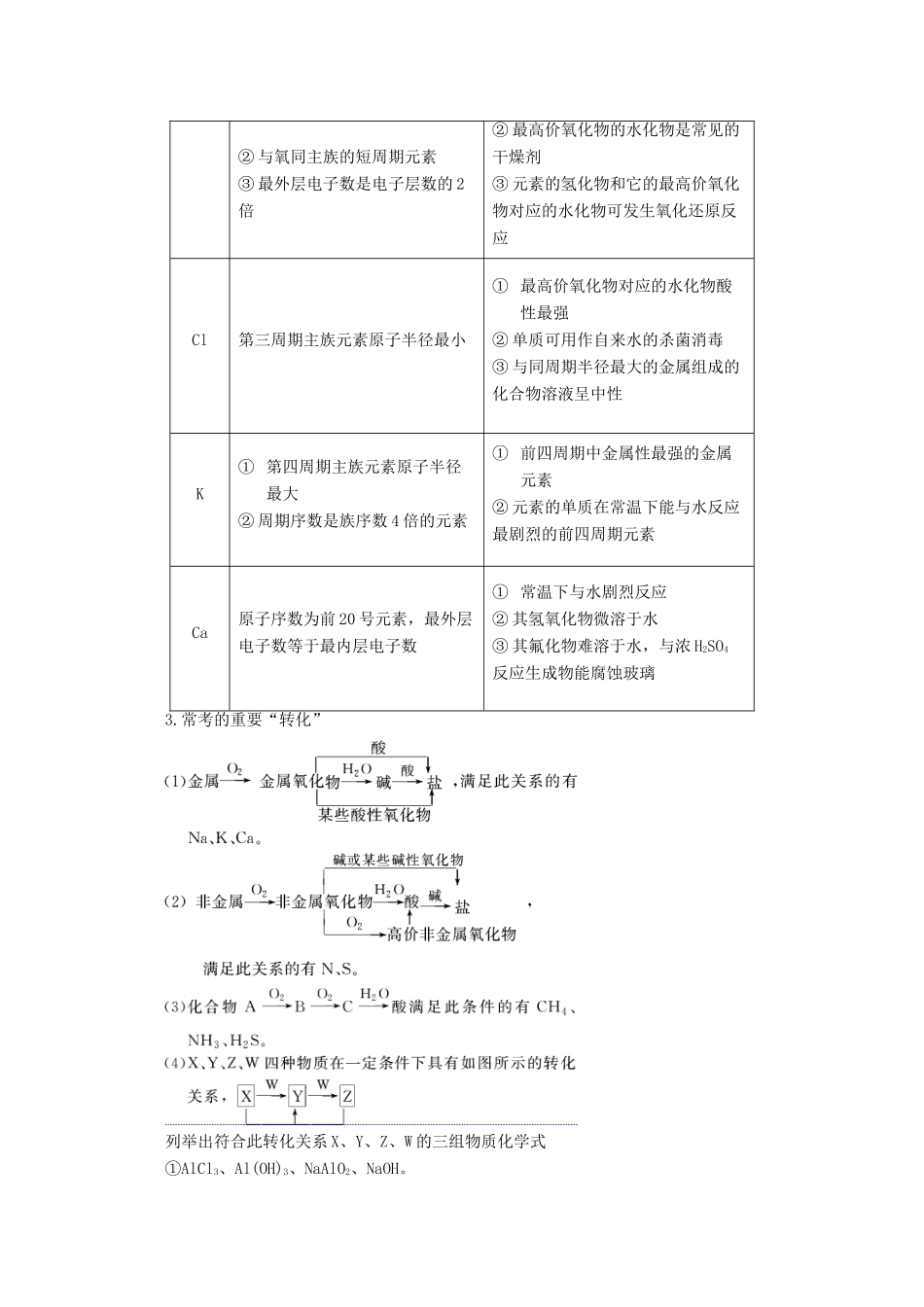 高考化学 微专题四 元素综合推断教案（含解析）-人教版高三全册化学教案_第3页