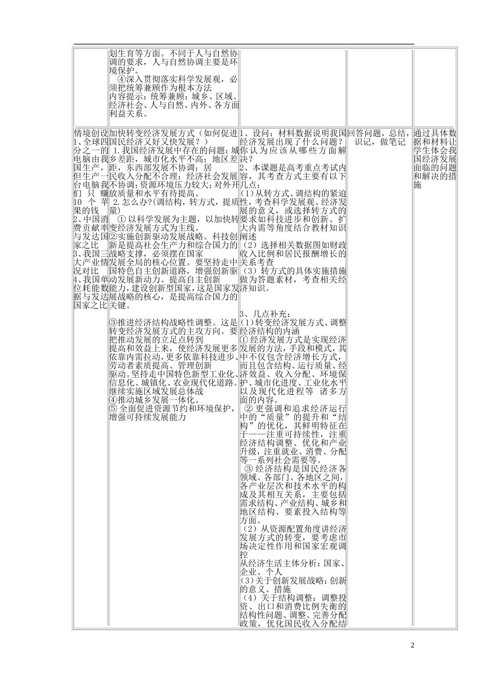 四川省宜宾市一中高三政治 科学发展观教学设计-人教版高三全册政治教案_第2页