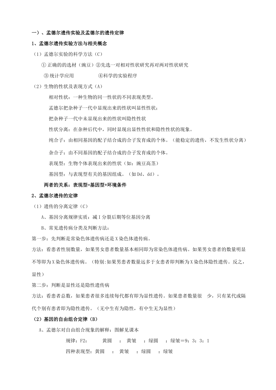 江苏省高考生物 遗传定律与生物进化复习教案_第2页