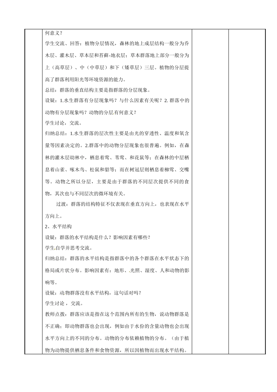 江苏省新沂市第二中学高中生物《3.2 生物群落的构成（第3课时）》教案 苏教版必修3_第2页