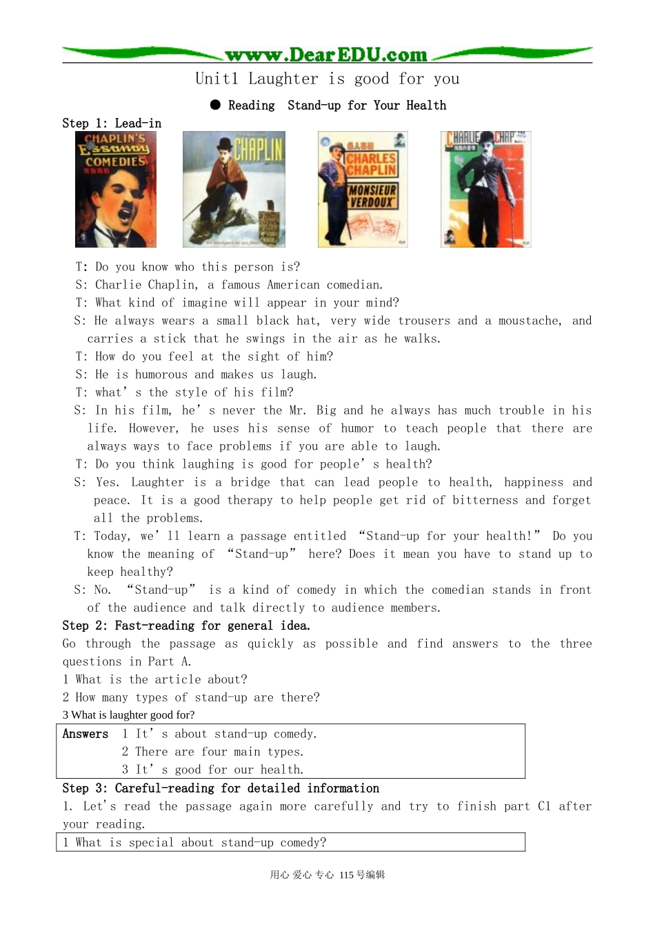 牛津版高中英语选修6Unit1 Laughter is good for you--Reading_第1页