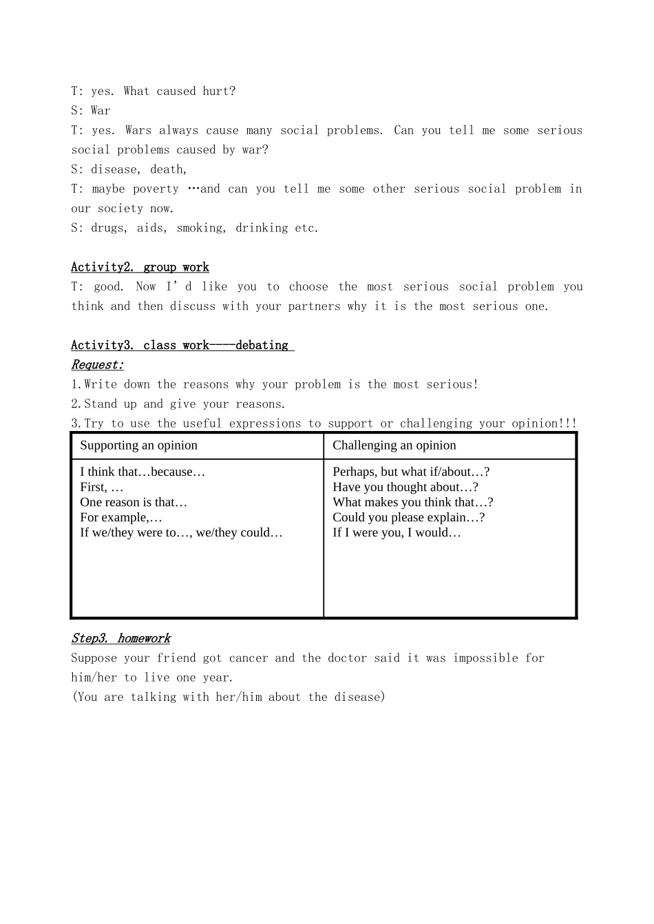 高二英语Unit7 Living with Disease教案 人教版_第3页