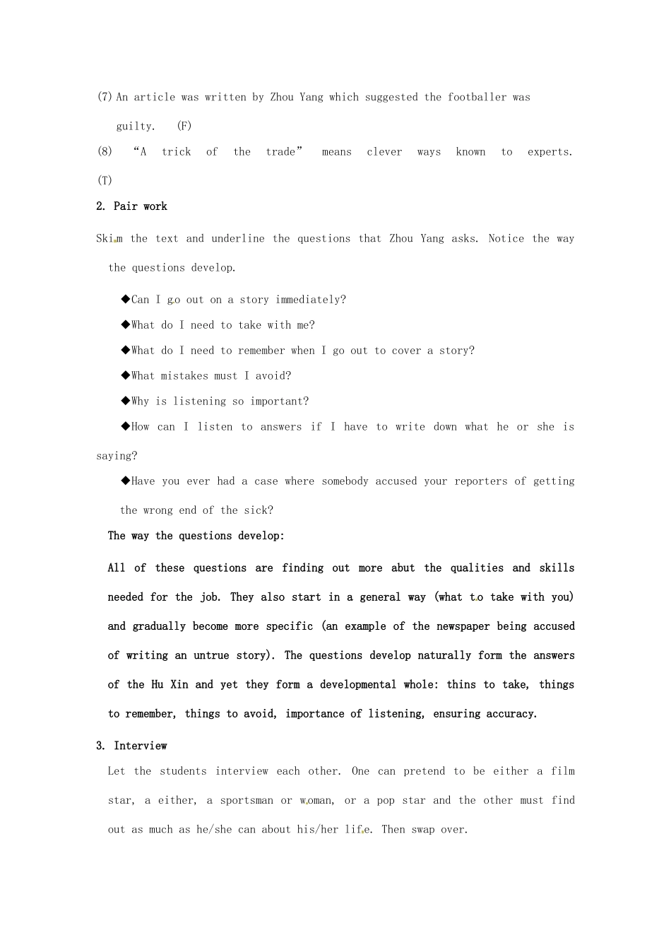 高中英语 Unit4第2-3课时 Periods 2&3 Reading, Comprehending教案 新人教版必修5_第2页