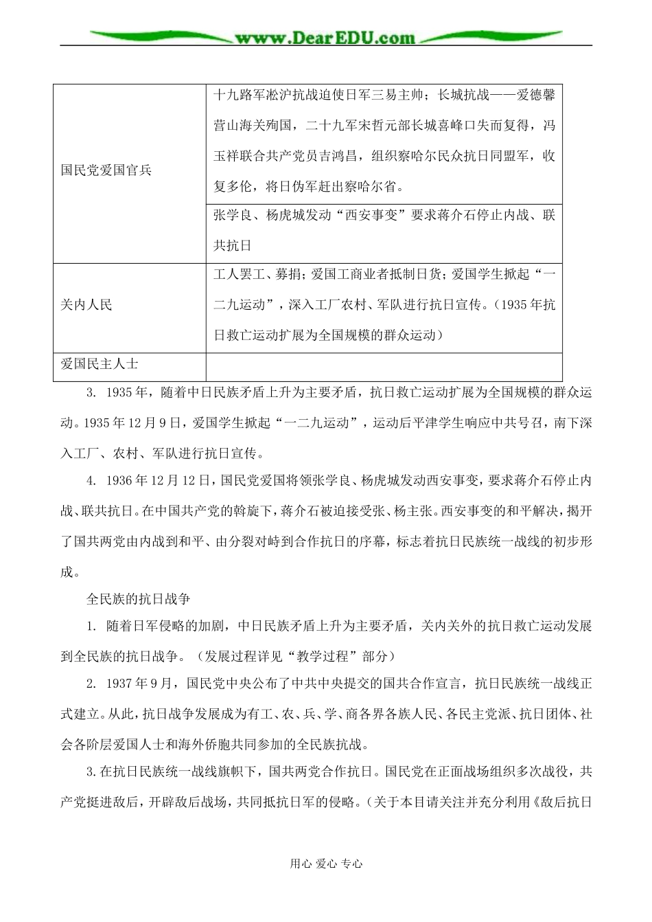 高一历史 伟大的抗日战争教案_第3页