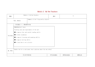 高中英语第二周 Module 2 My New Teachers教学设计-人教版高中全册英语教案