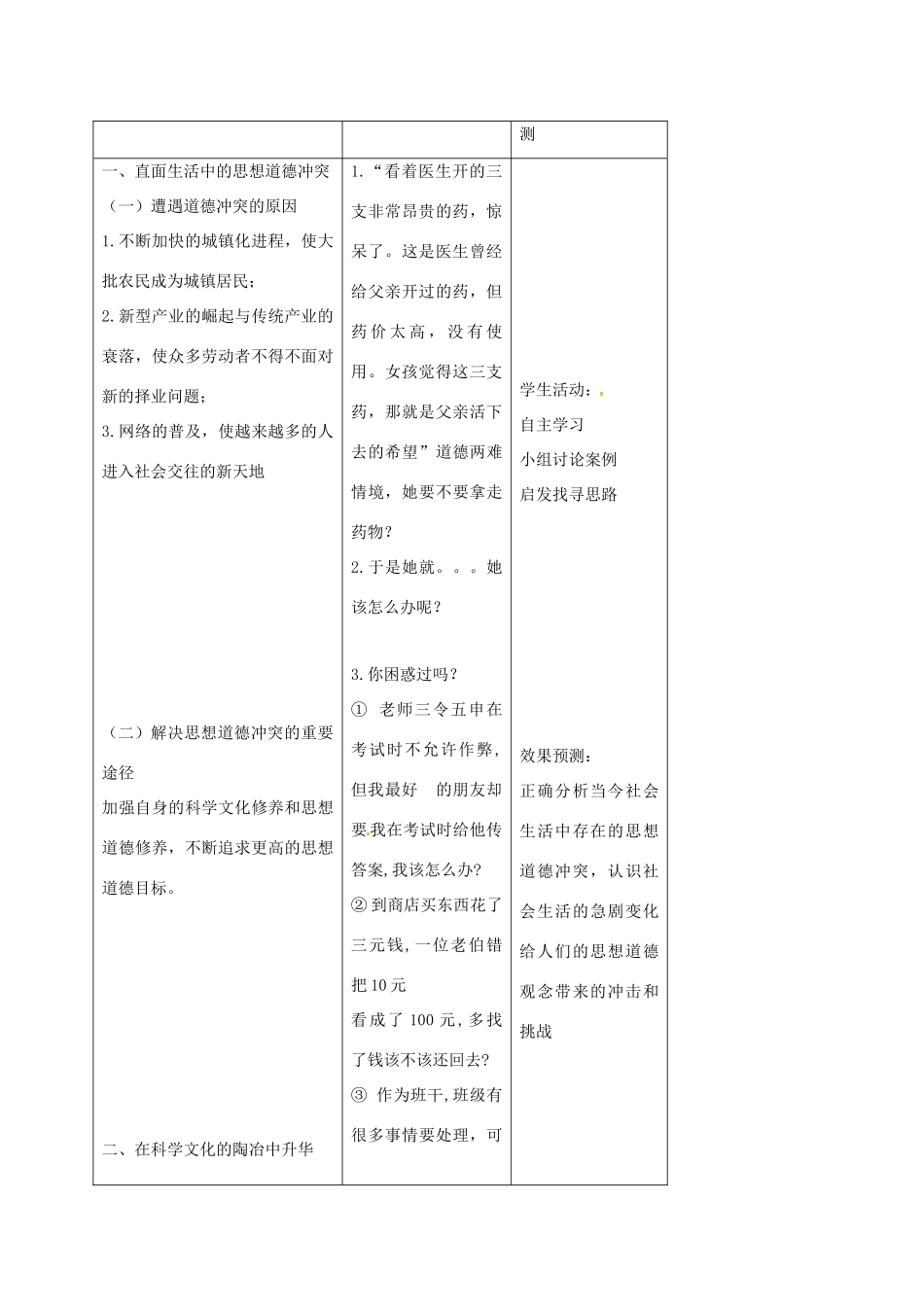 高中政治 10.2 思想道德修养与科学文化修养教案 新人教版必修3-新人教版高一必修3政治教案_第2页