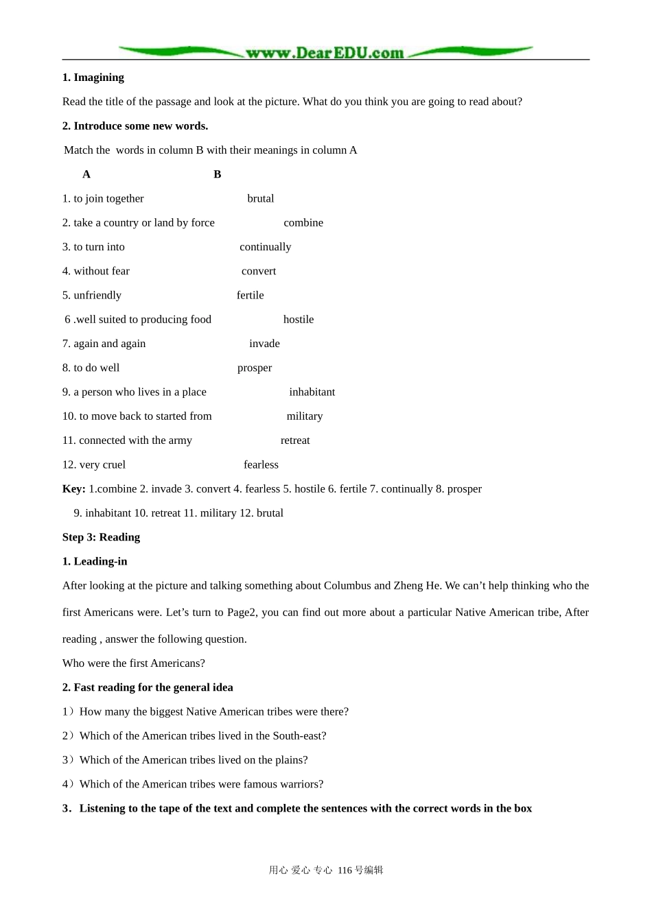 高中英语必修9Module 5 Period 1 Introduction and reading The First Americans_第2页