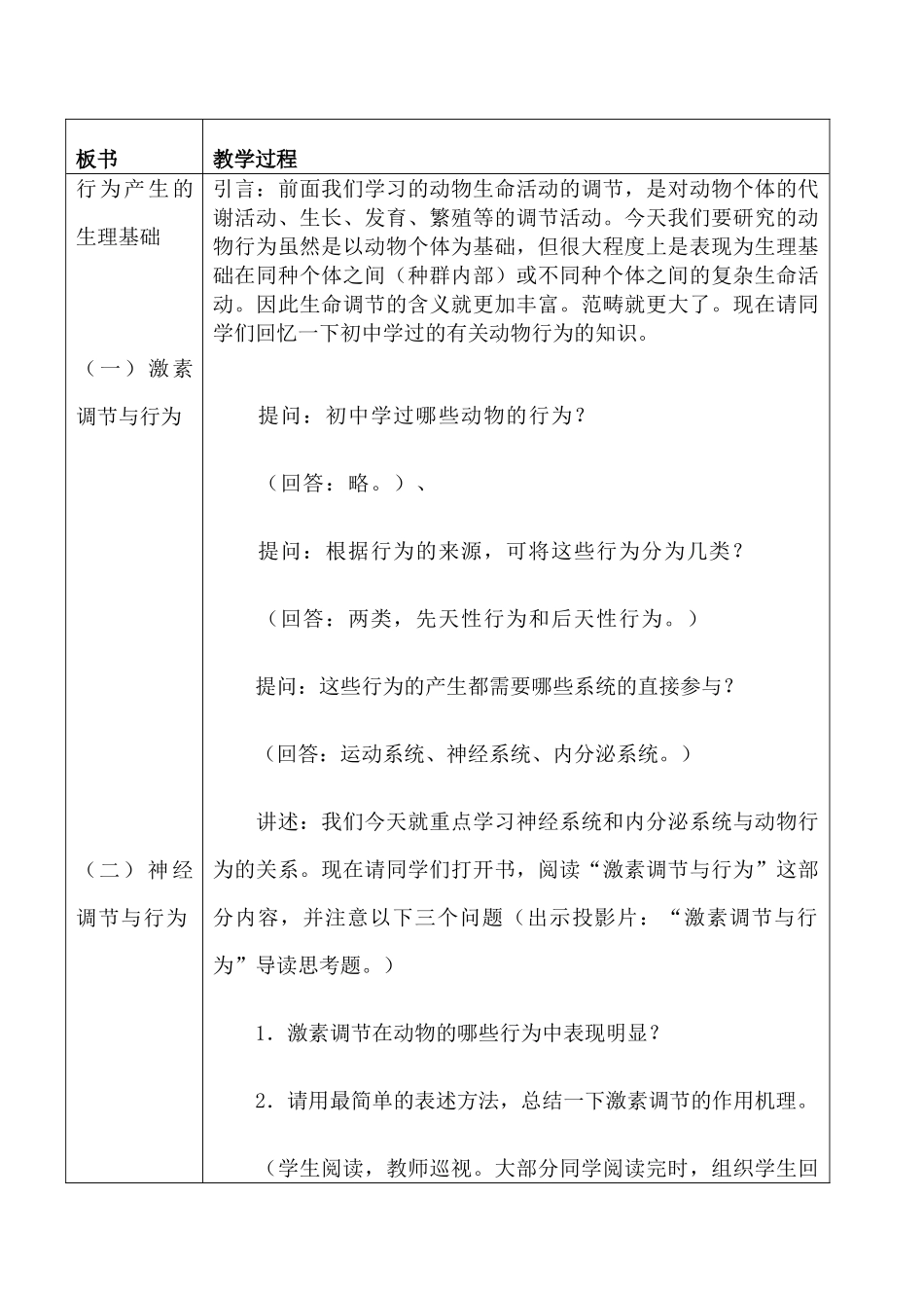 人教版高中生物必修1人和高等动物生命活动的调节 动物行为产生的生理基础_第2页