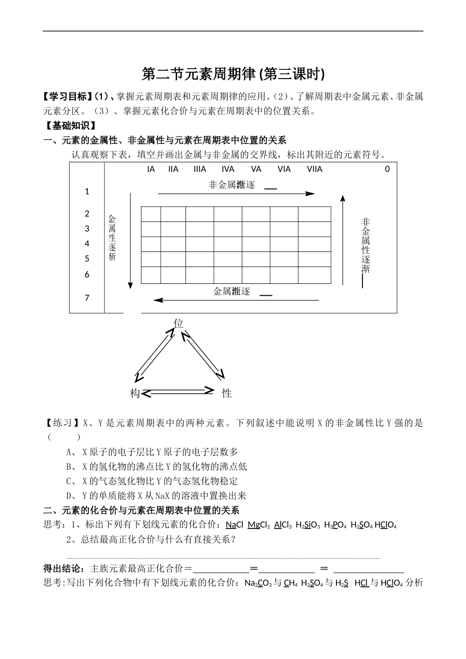 高一化学第一节   元素周期表（第三课时）_第1页