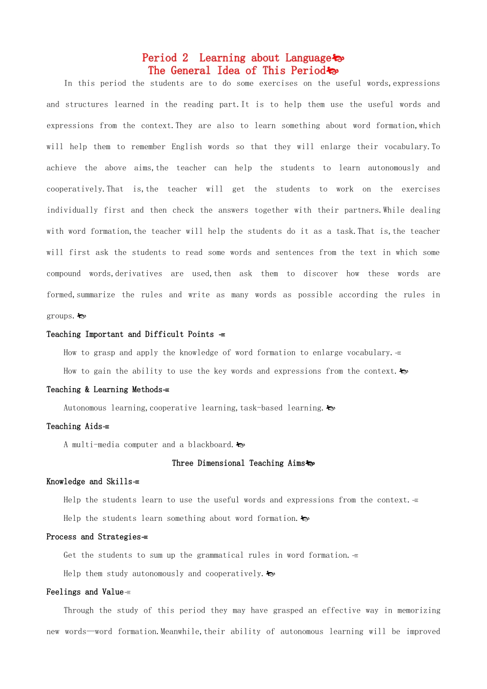 高中英语 Unit5 Theme parks Period 2 Learning about Languageg优秀教案 新人教版必修4_第1页