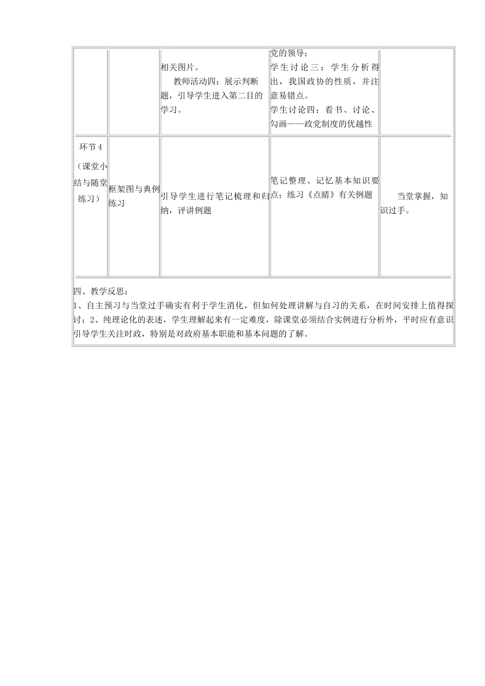 高中政治下学期第十一周 共产党领导的多党合作和政治协商制度：中国特色的政党制度教学设计-人教版高中全册政治教案_第3页