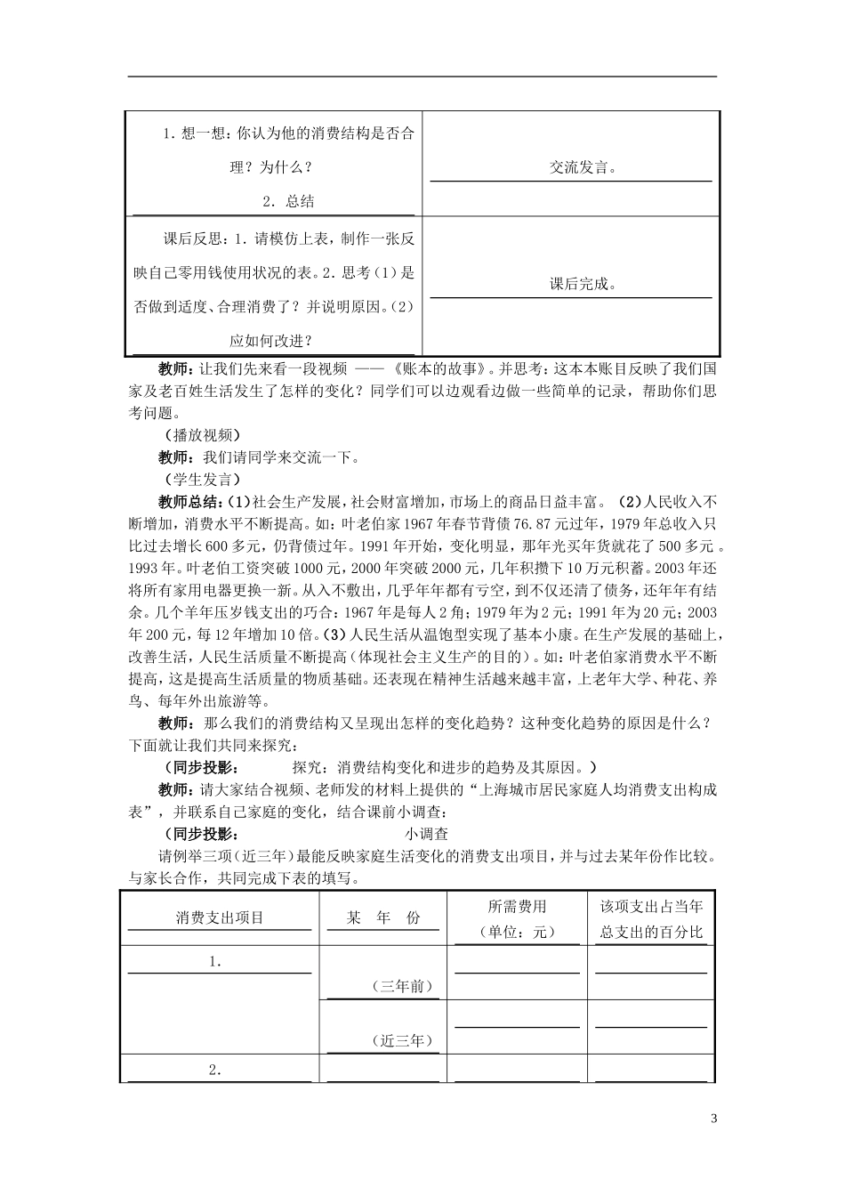 高中政治 《合理消费与消费结构》教案3 沪教版高一_第3页