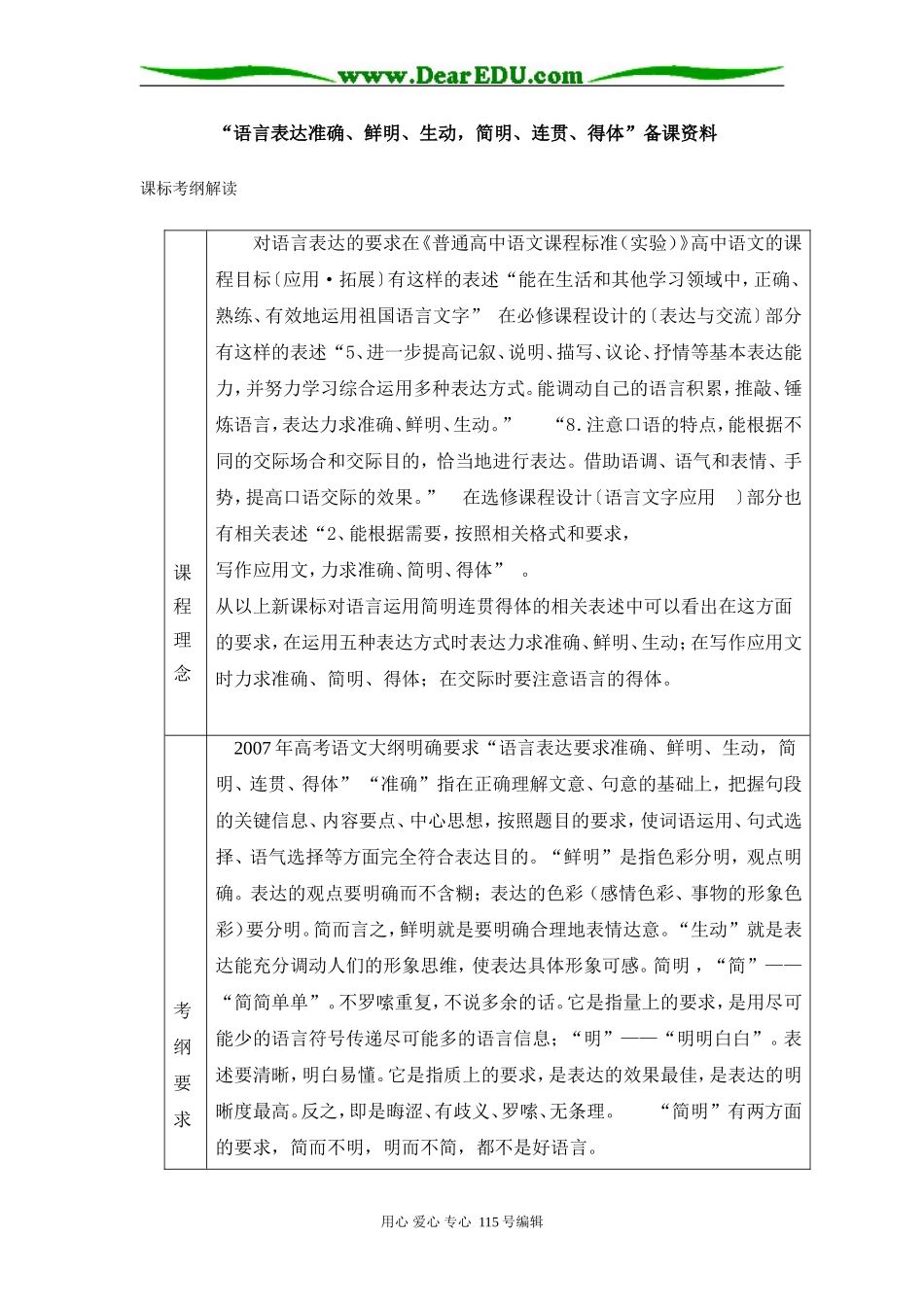 高三语文“语言表达准确、鲜明、生动，简明、连贯、得体”备课资料_第1页