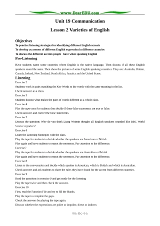 英语北师大版选修7 Unit19 Lesson 2 Variety of English 2