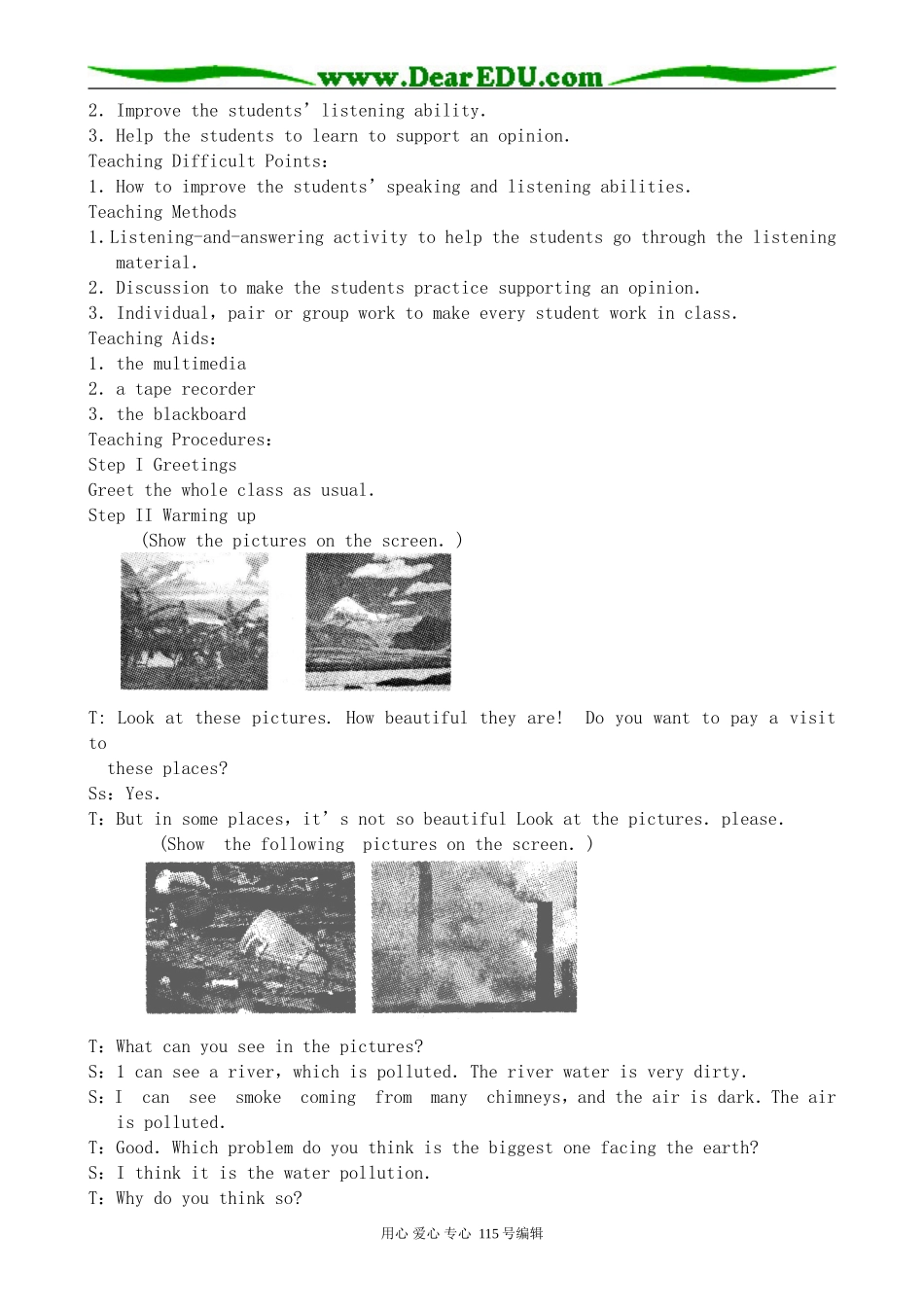 高中英语第二册上Unit 9 Saving the earth-the First Period_第3页