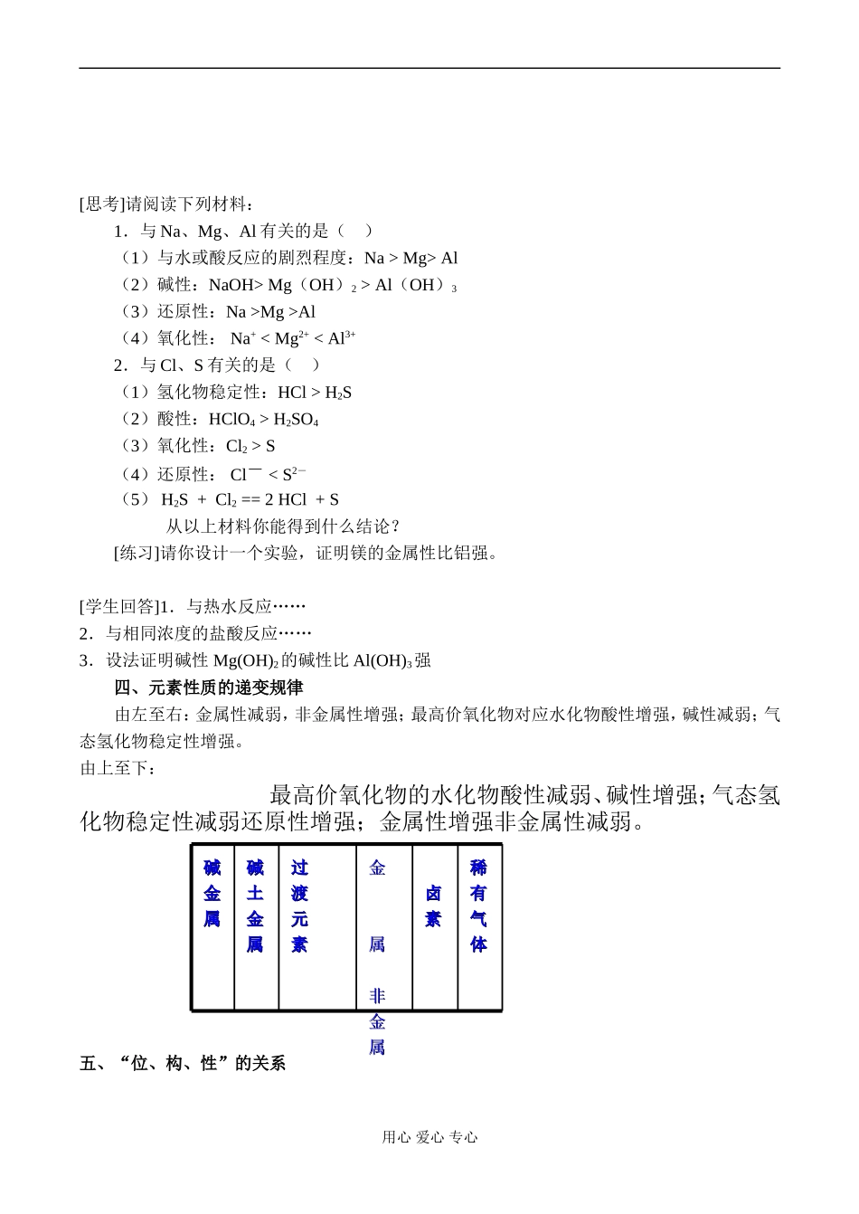 高一化学 第一章 物质结构元素周期律（第二课时）_第2页