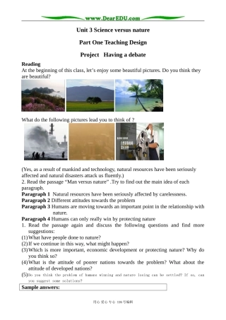 高中英语必修5Unit3 Project