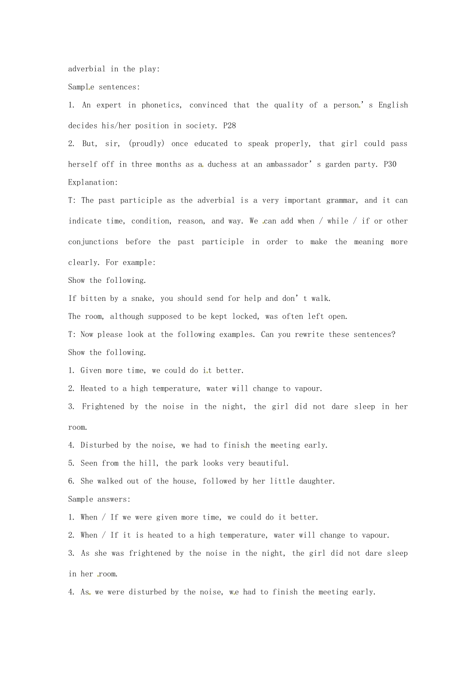 高中英语 Unit4第3课时 The Third Period Grammar教案 新人教版选修8_第2页