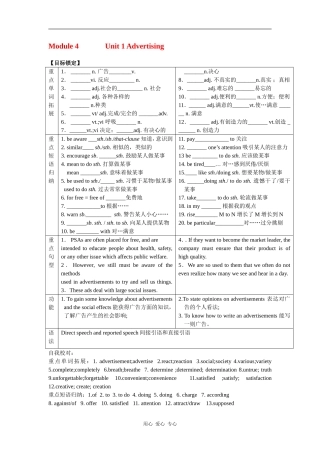 高中英语Module4unit1Advertising精品教案牛津必修四