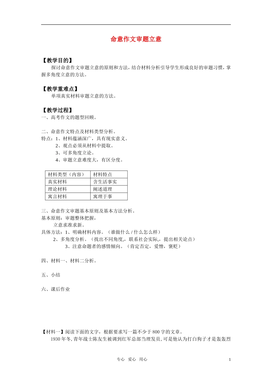 高考语文 命意作文审题立意教案_第1页