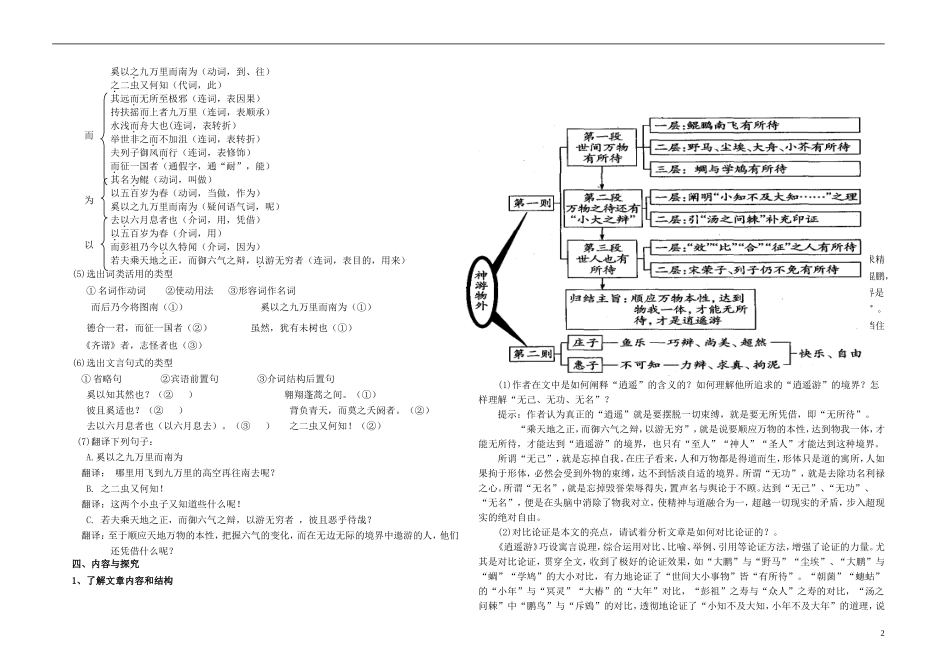 高中语文 第四单元 第12课《神游物外》学案 语文版必修5-语文版高二必修5语文学案_第2页