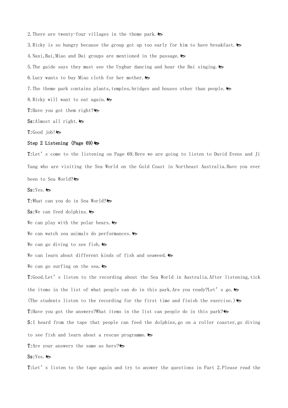 高中英语 Unit5 Theme parks Period 4 Listeningg优秀教案 新人教版必修4_第3页