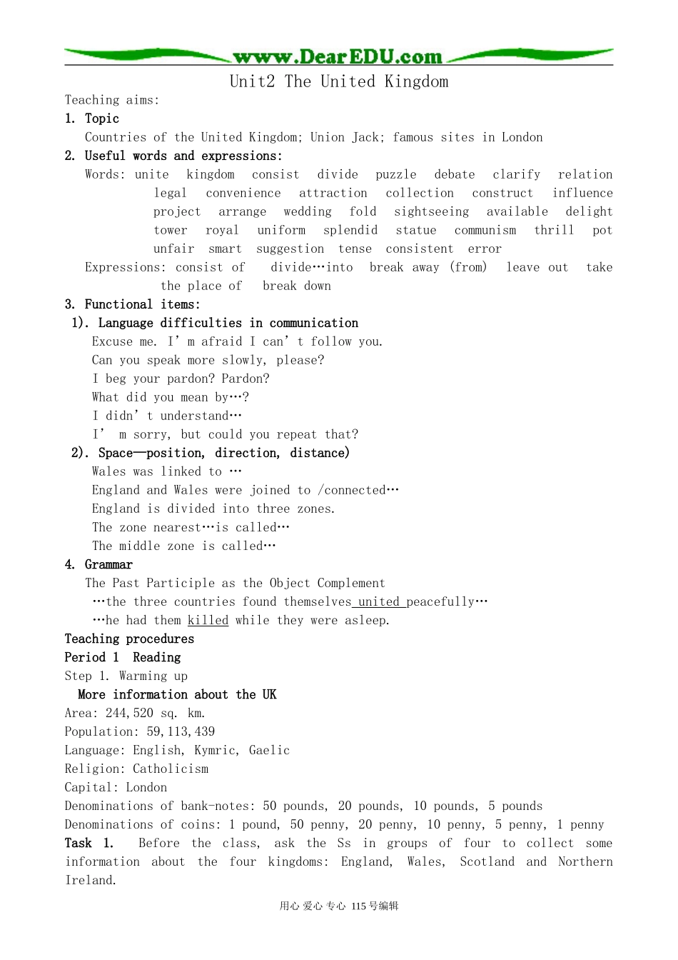 新人教版高中英语必修5Unit2 The United Kingdom_第1页