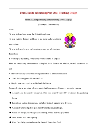 高中英语Unit 5 Inside advertising--Learning about Language 人教版选修九