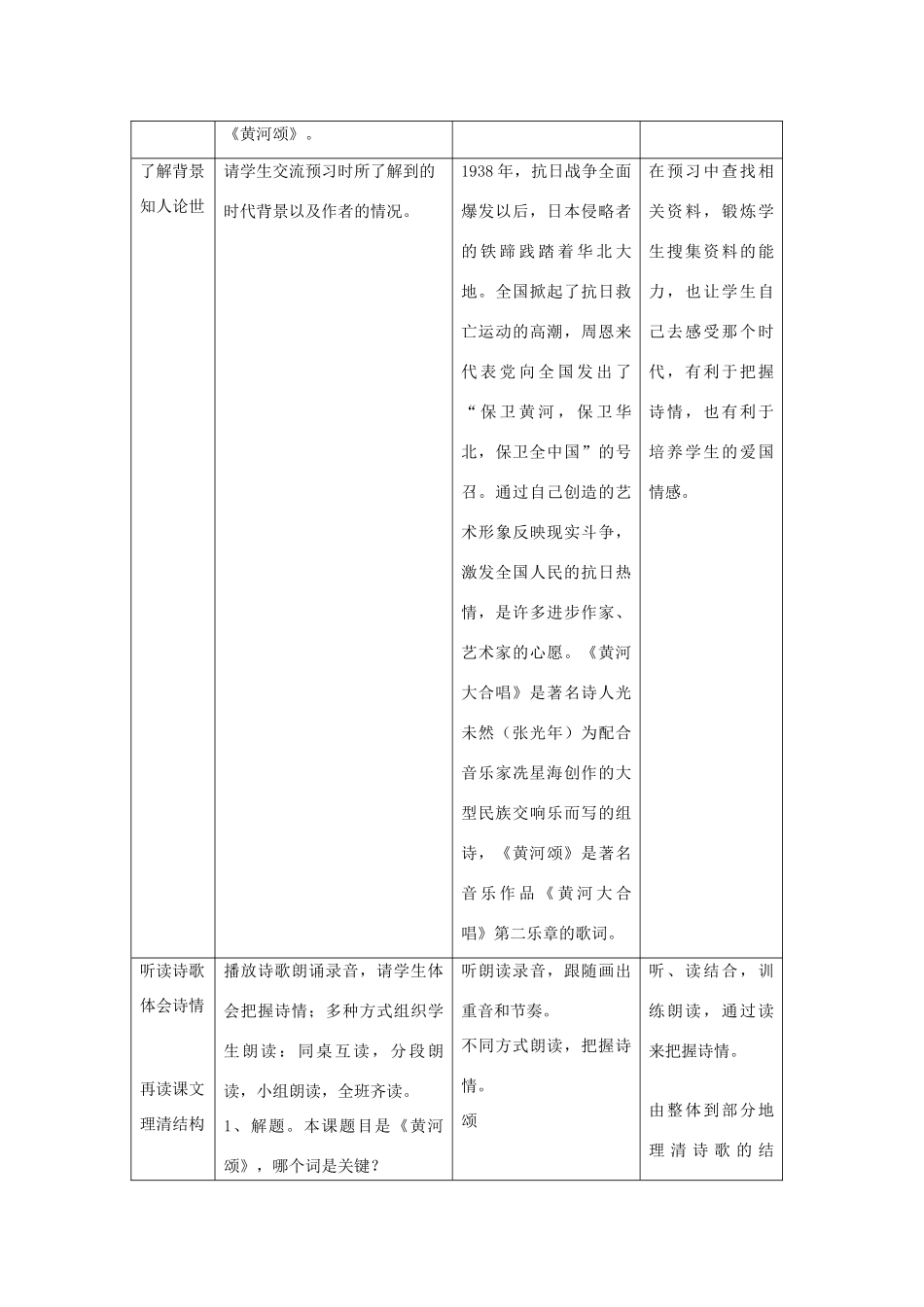 七年级下语文《黄河颂》教案9河大版_第3页