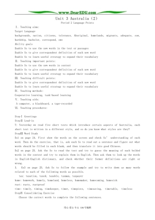 高中英语Unit 3 Australia（2）