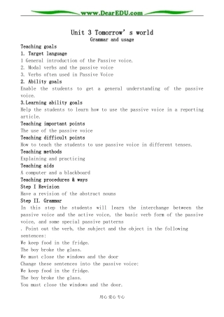 牛津版英语必修4 unit3 Tomorrow’s world--Grammar and usage