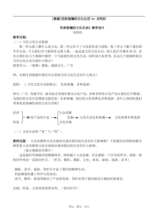 高中政治第八课色彩斑斓的文化生活人教版必修3