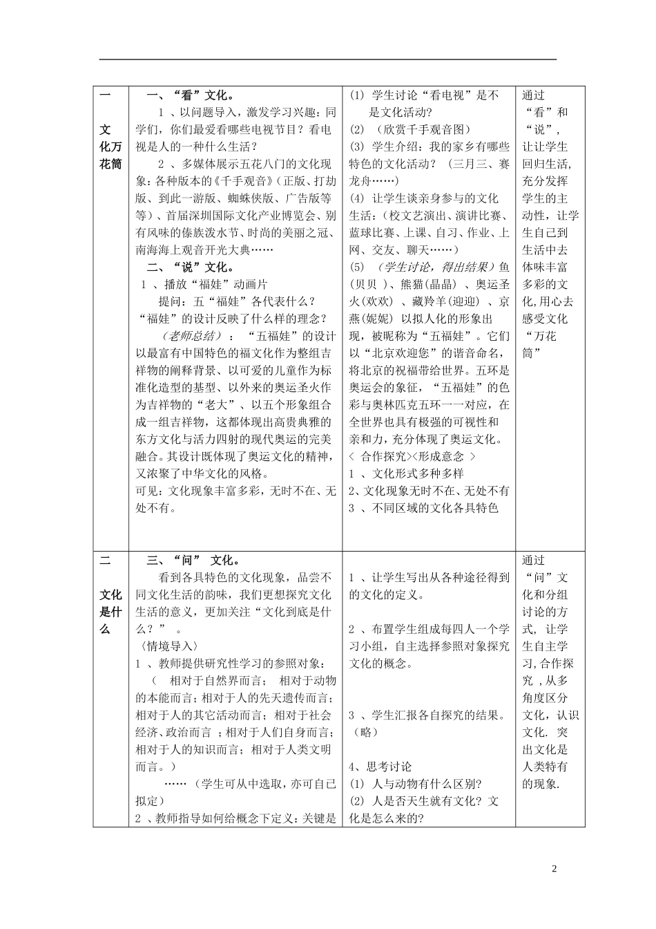 高中政治 《体味文化》教案9 新人教版必修3_第2页